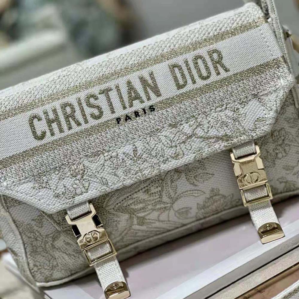 Dior Women Small Diorcamp Bag Dior Jardin d’Hiver Embroidery with Gold-Tone Metallic Thread - image 6