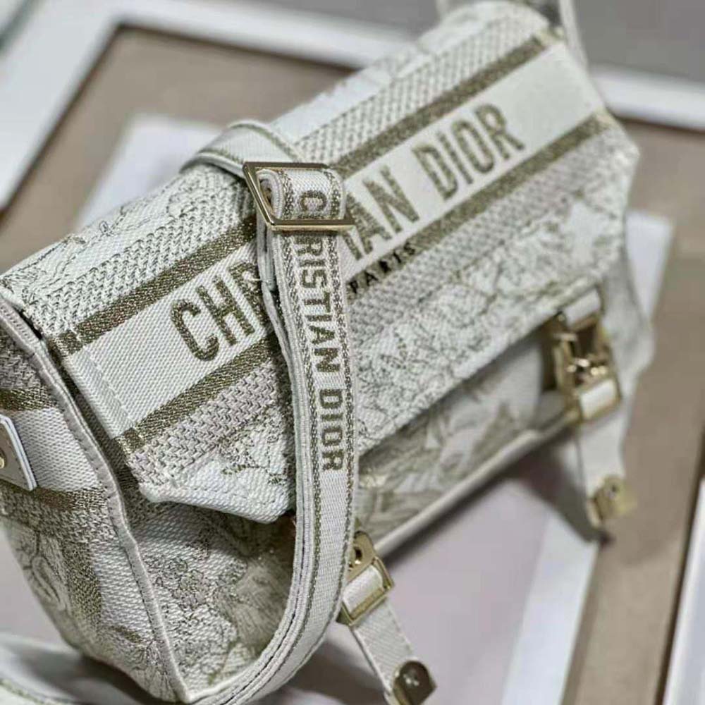 Dior Women Small Diorcamp Bag Dior Jardin d’Hiver Embroidery with Gold-Tone Metallic Thread - image 5