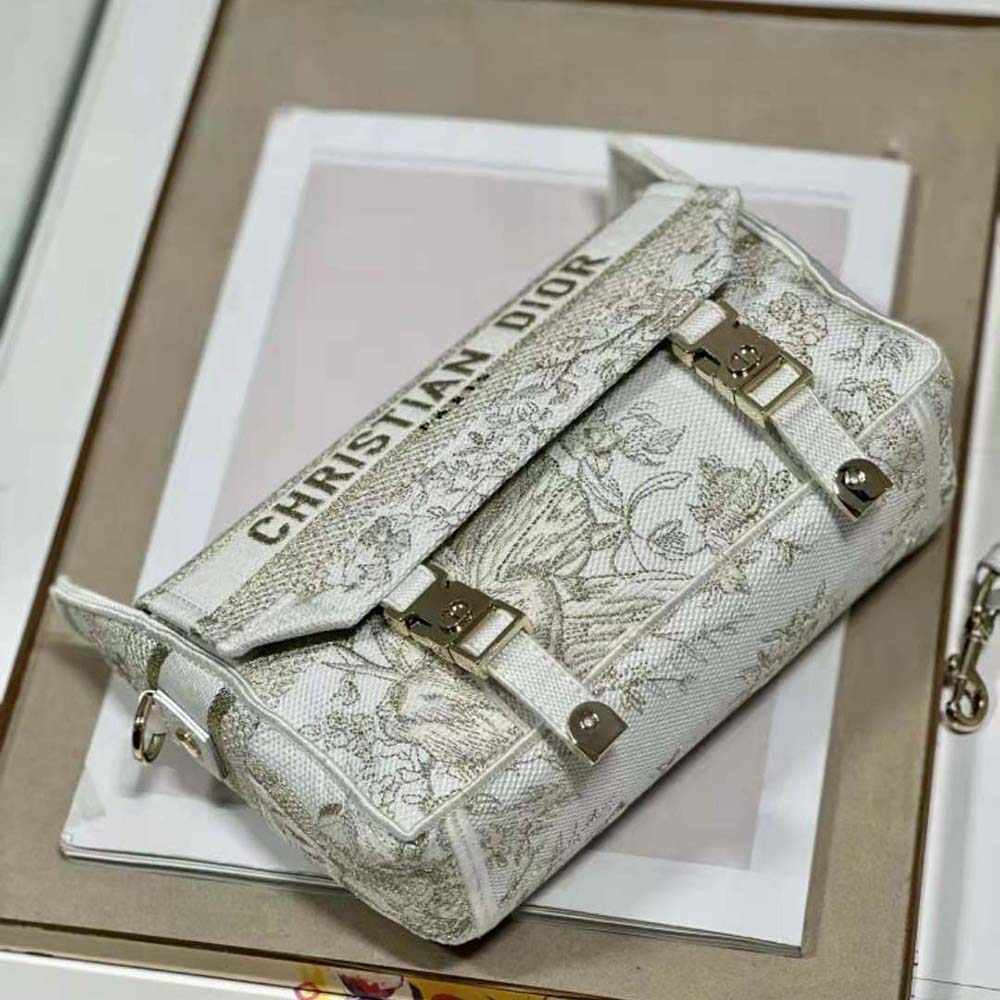 Dior Women Small Diorcamp Bag Dior Jardin d’Hiver Embroidery with Gold-Tone Metallic Thread - image 7