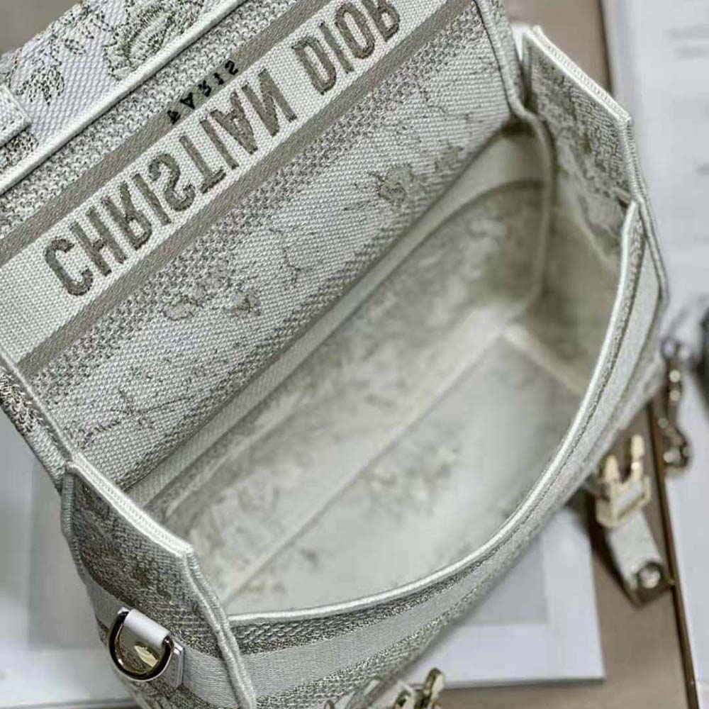 Dior Women Small Diorcamp Bag Dior Jardin d’Hiver Embroidery with Gold-Tone Metallic Thread - image 9
