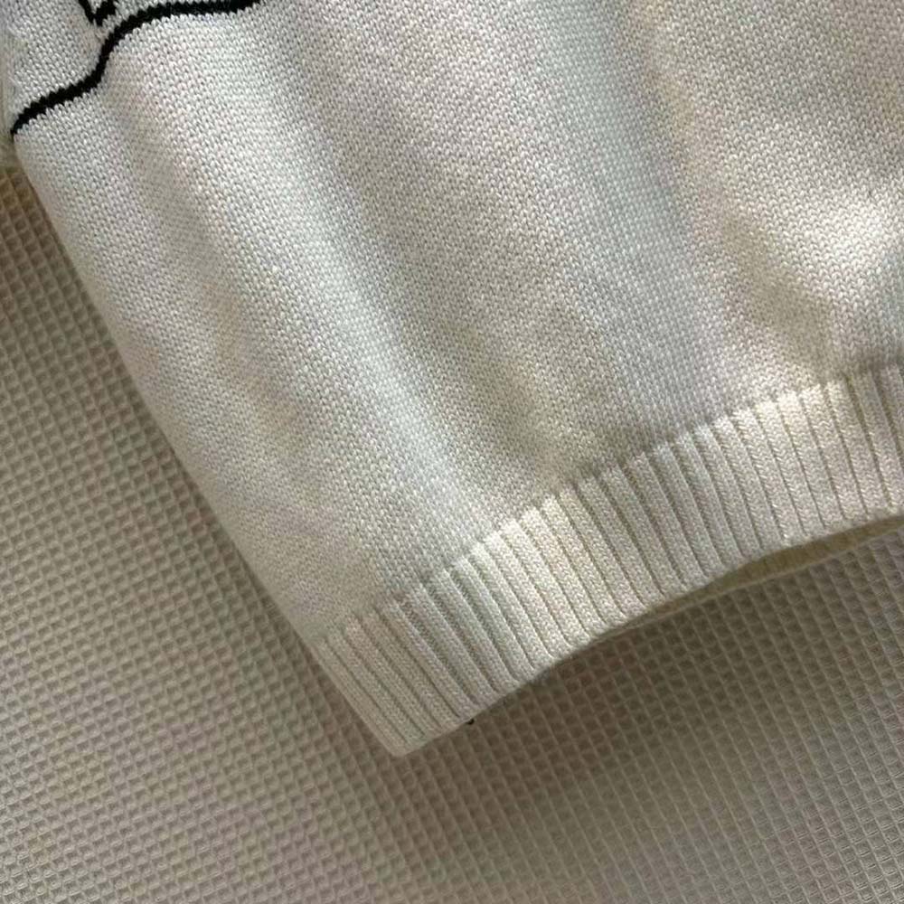 Dior Women Sweater with Ruffles White Cashmere Knit with Signature - image 9