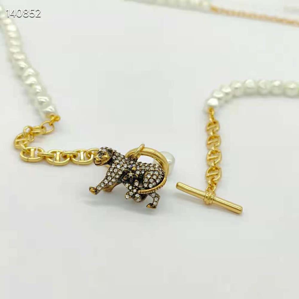 Dior Women Toile De Jouy Necklace Antique Gold-Finish Metal, Freshwater Pearl - image 7
