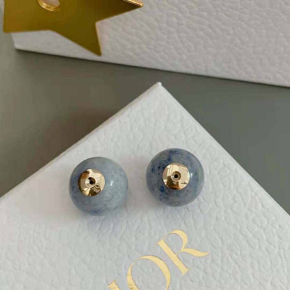 Dior Women Tribales Earrings Gold-Finish Metal and Blue Stone - image 8