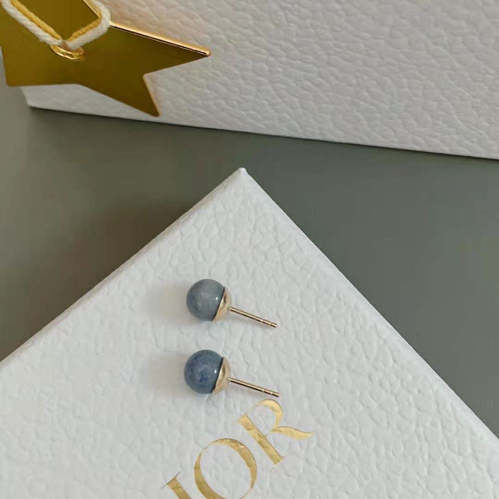 Dior Women Tribales Earrings Gold-Finish Metal and Blue Stone - image 9