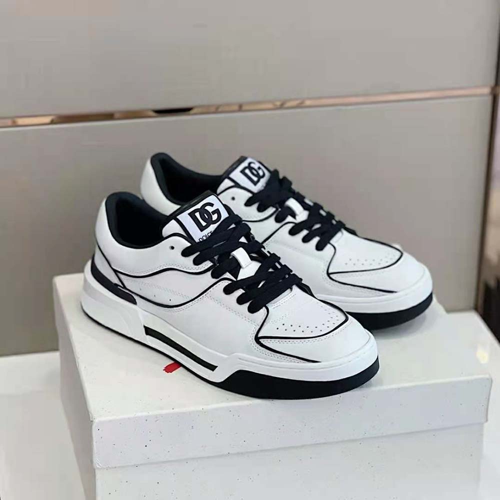 Top view showing lace-up closure on Dolce Gabbana D&G Unisex New Roma Sneakers