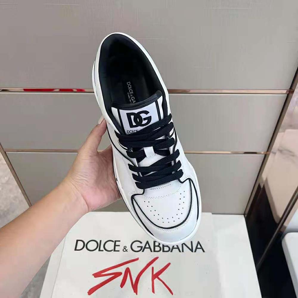 Dolce Gabbana D&G Unisex Calfskin Nappa New Roma Sneakers-Black - image 7