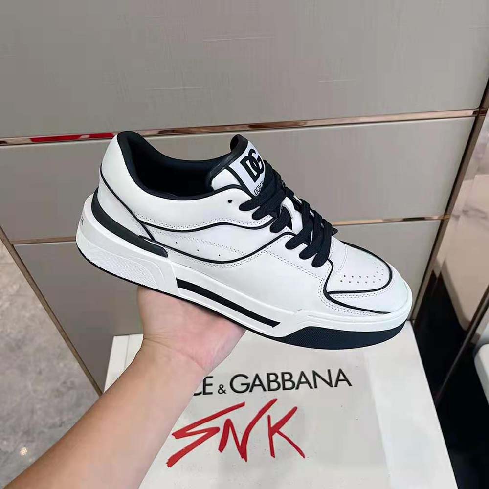 Dolce Gabbana D&G Unisex Calfskin Nappa New Roma Sneakers-Black - image 6