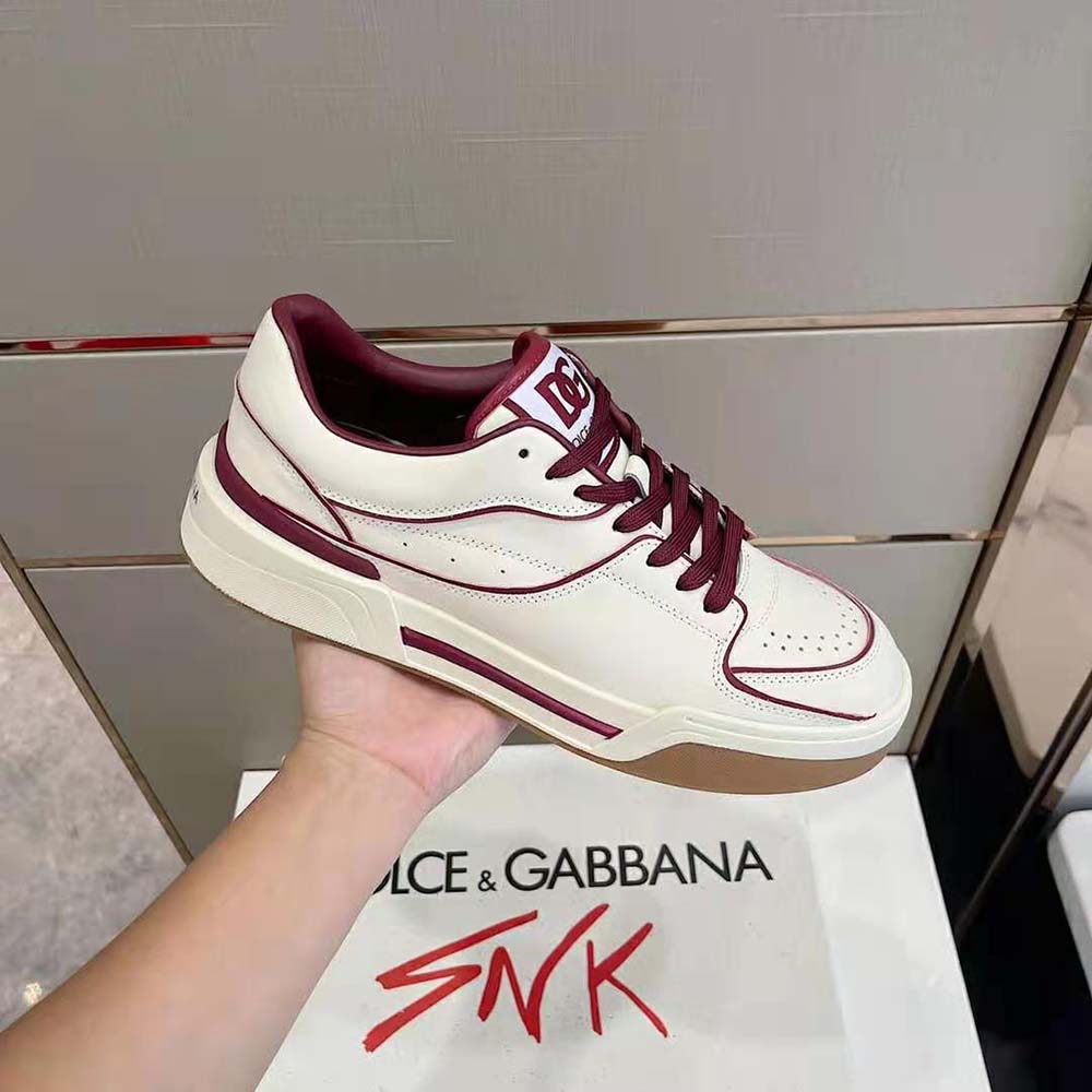 Dolce Gabbana D&G Unisex Calfskin Nappa New Roma Sneakers-Red - image 5