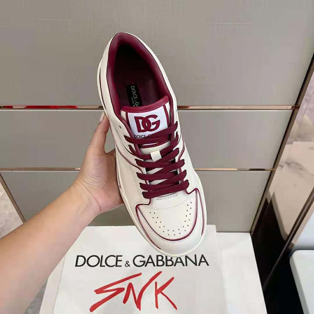Dolce Gabbana D&G Unisex Calfskin Nappa New Roma Sneakers-Red - image 6