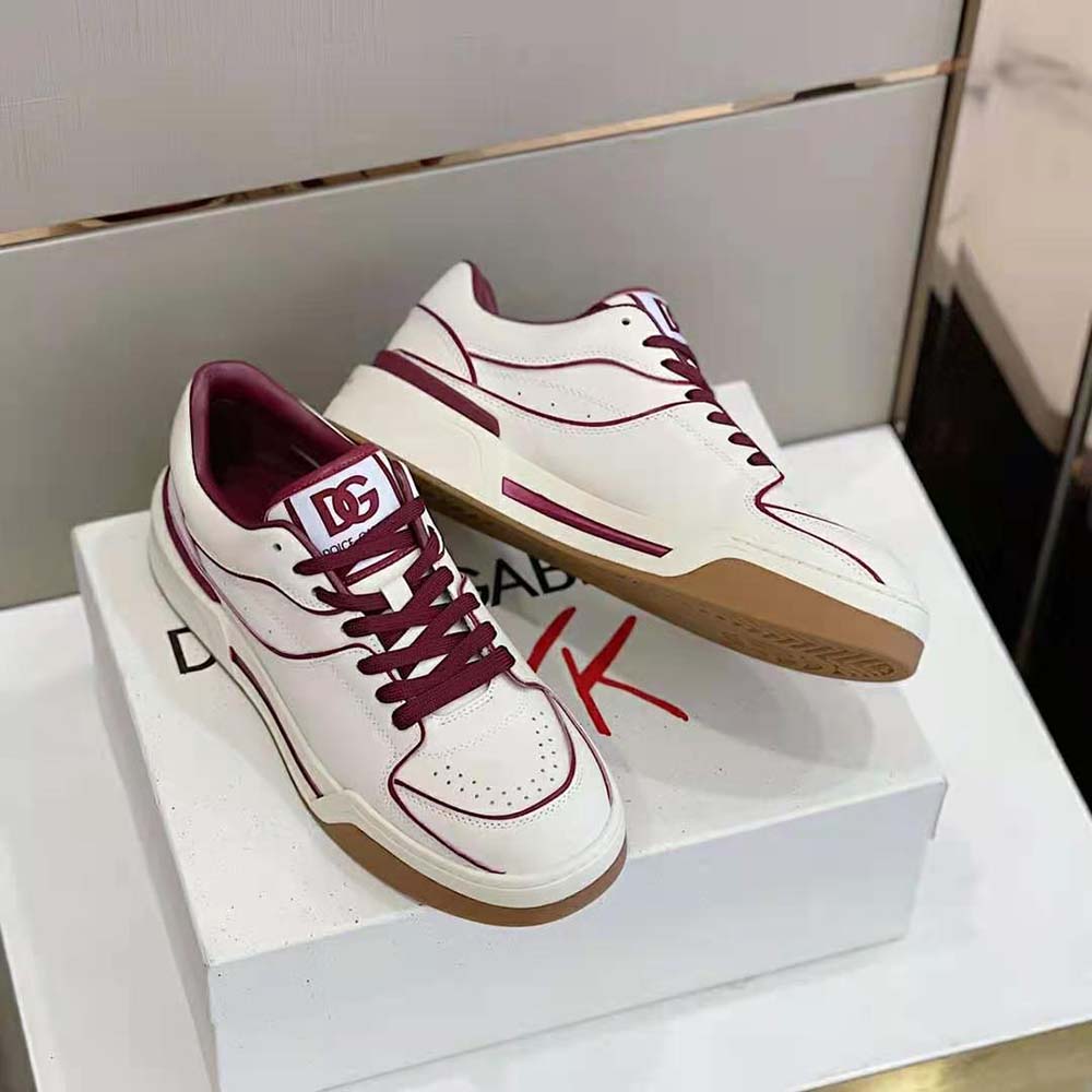 Dolce Gabbana D&G Unisex Calfskin Nappa New Roma Sneakers-Red - image 4