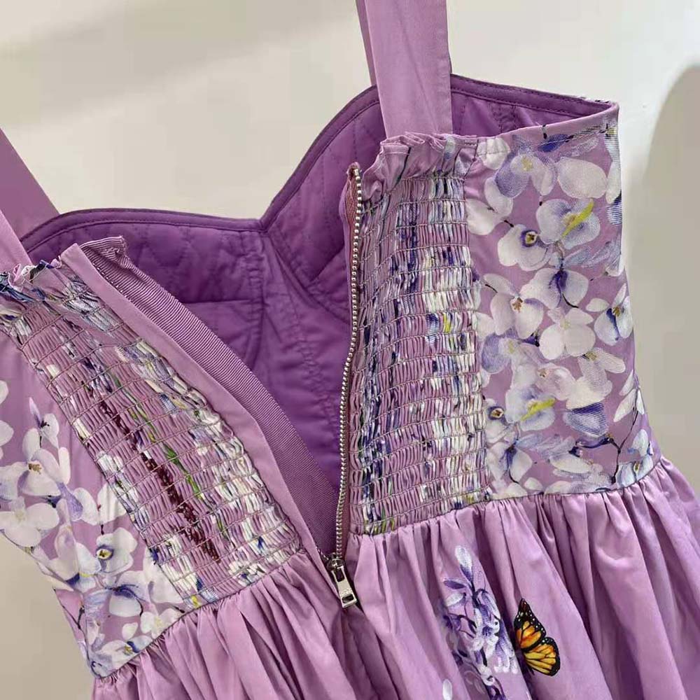 Dolce Gabbana D&G Women Calf-Length Bustier Dress in Rabbit-Print Poplin - image 7