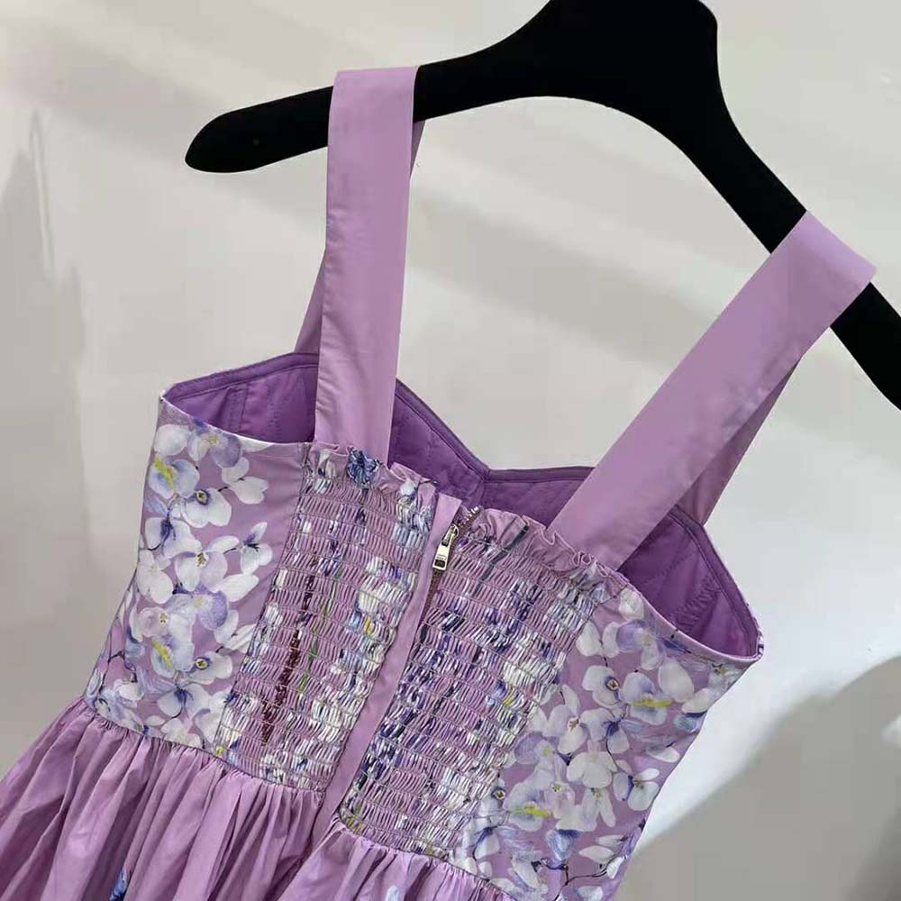 Dolce Gabbana D&G Women Calf-Length Bustier Dress in Rabbit-Print Poplin - image 6