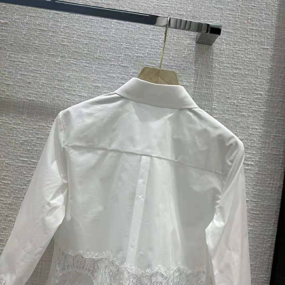 Dolce Gabbana D&G Women Cropped Poplin Shirt with Lace Inserts - image 5