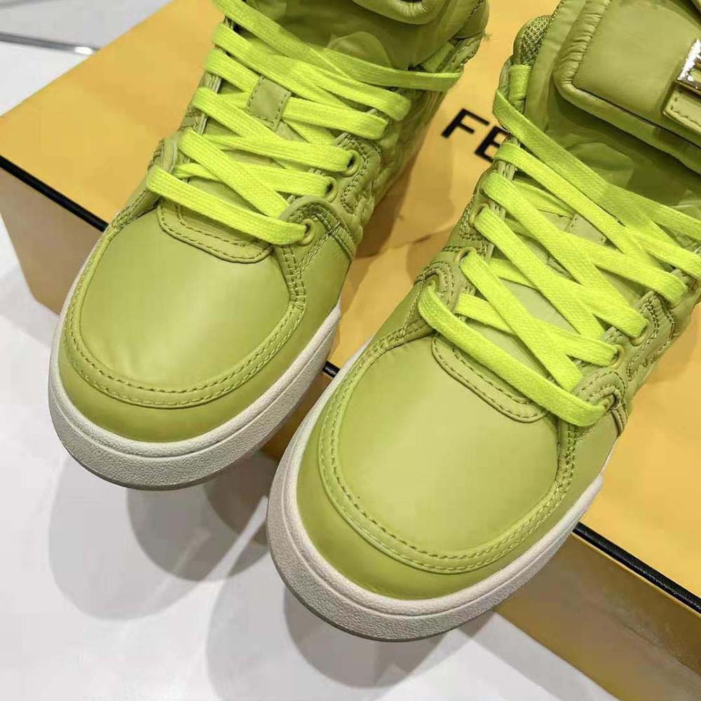Fendi Unisex Match Acid Green Nylon High-Tops - image 7