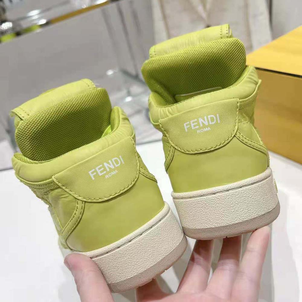 Fendi Unisex Match Acid Green Nylon High-Tops - image 10