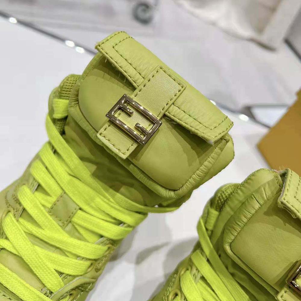 Fendi Unisex Match Acid Green Nylon High-Tops - image 9