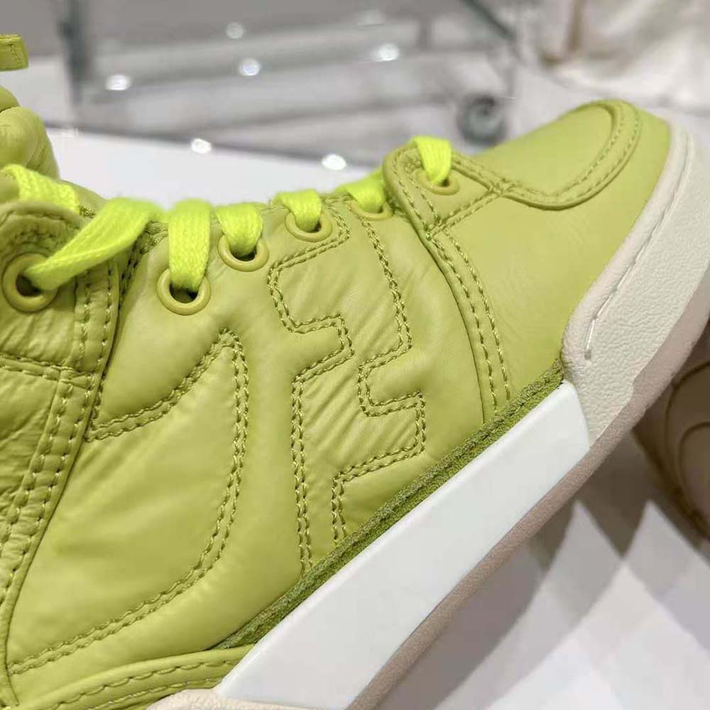 Fendi Unisex Match Acid Green Nylon High-Tops - image 8