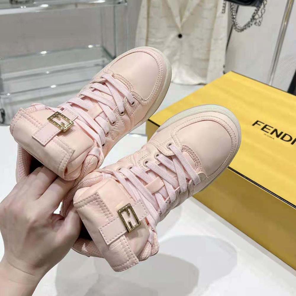 Fendi Unisex Match Pink Nylon High-Tops - image 5