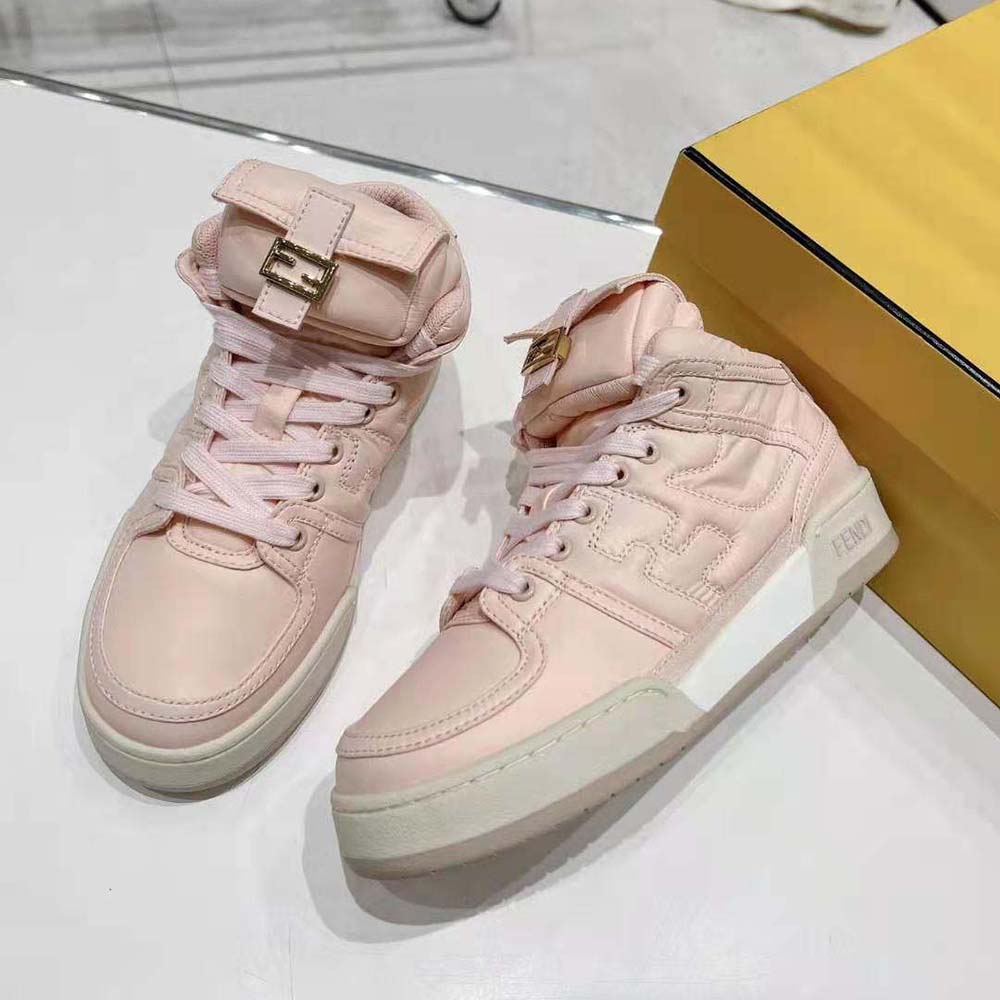 Fendi Unisex Match Pink Nylon High-Tops - image 4