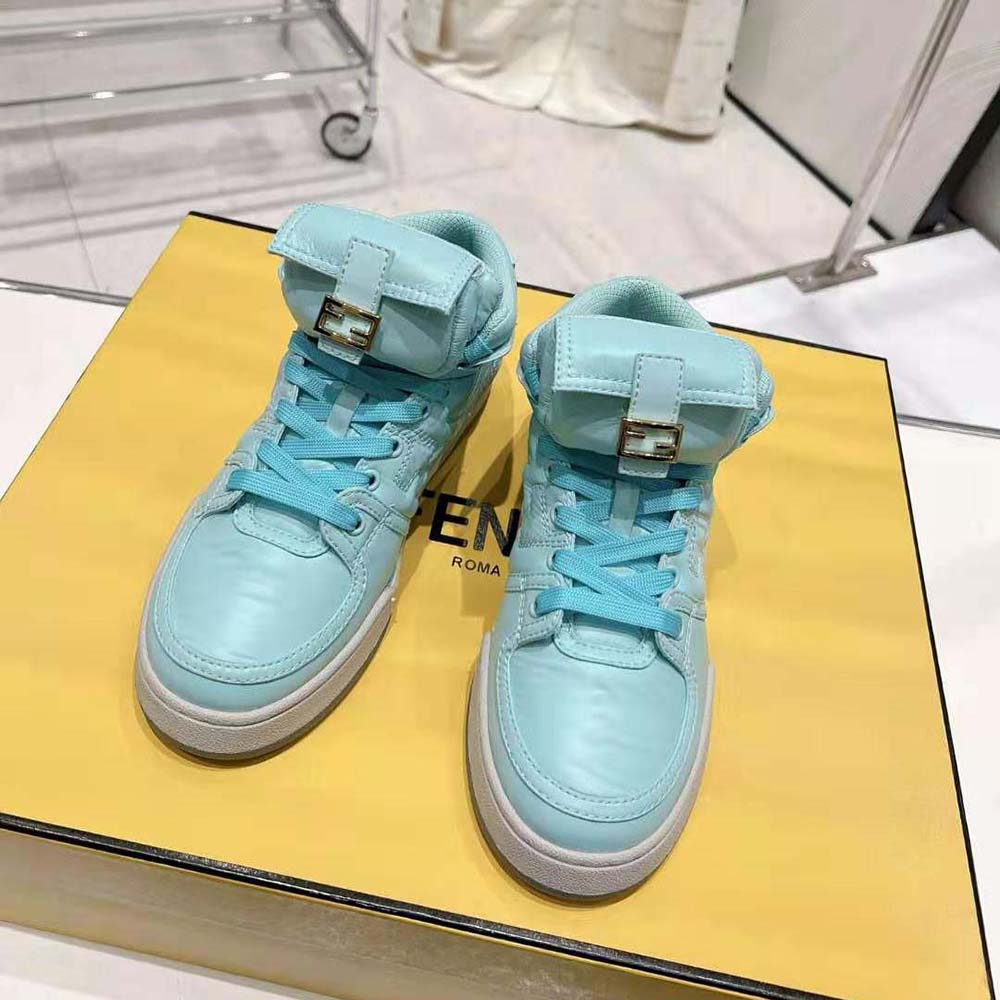 Top-down view showing padded collar on Fendi Unisex Match High-Tops