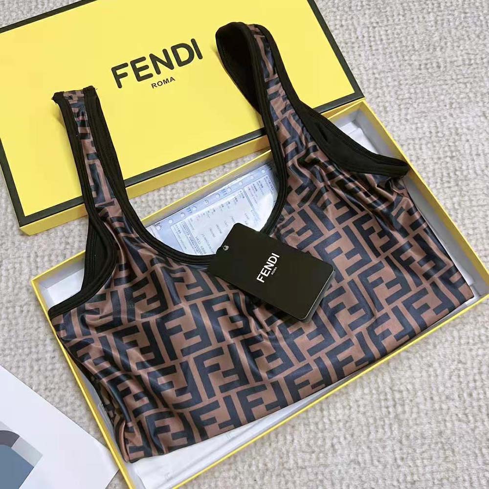 Fendi Women Brown Lycra® Swimsuit-Brown - image 4