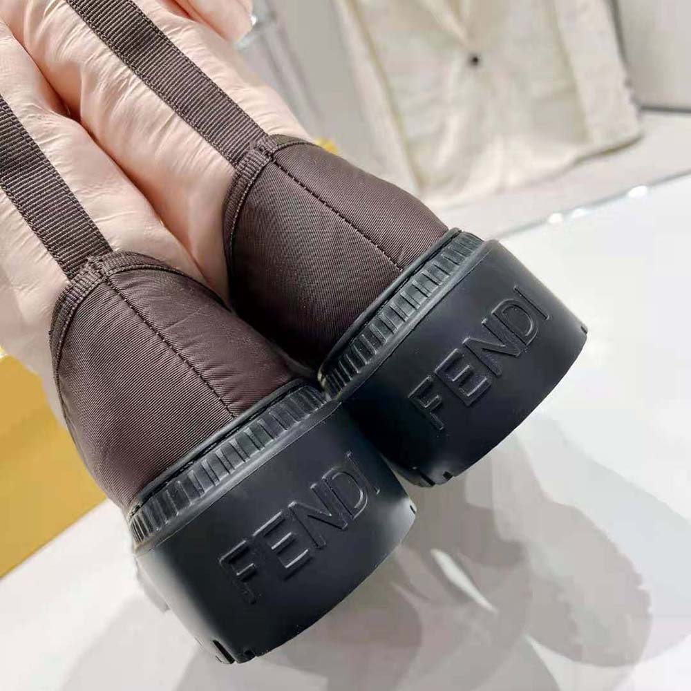 Fendi Women Domino Pink Nylon Biker Boots - image 9