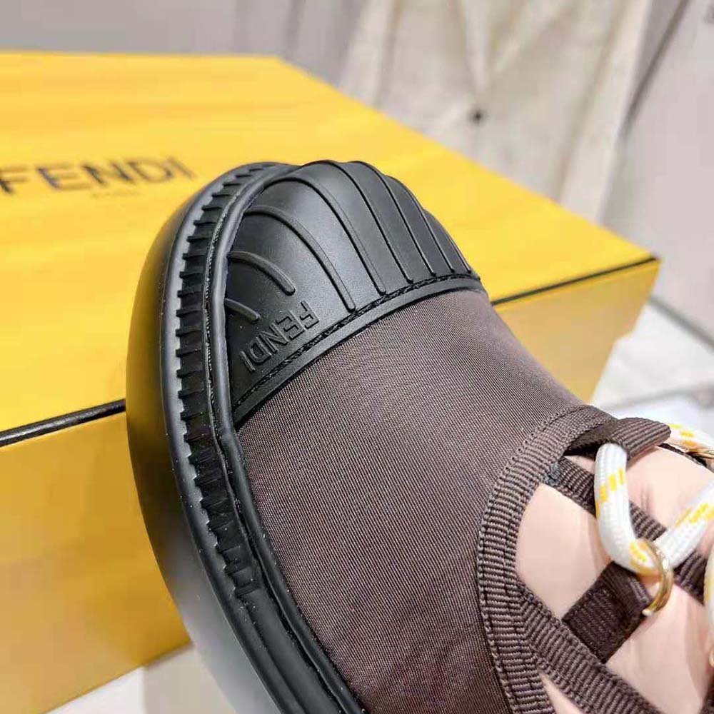 Fendi Women Domino Pink Nylon Biker Boots - image 8