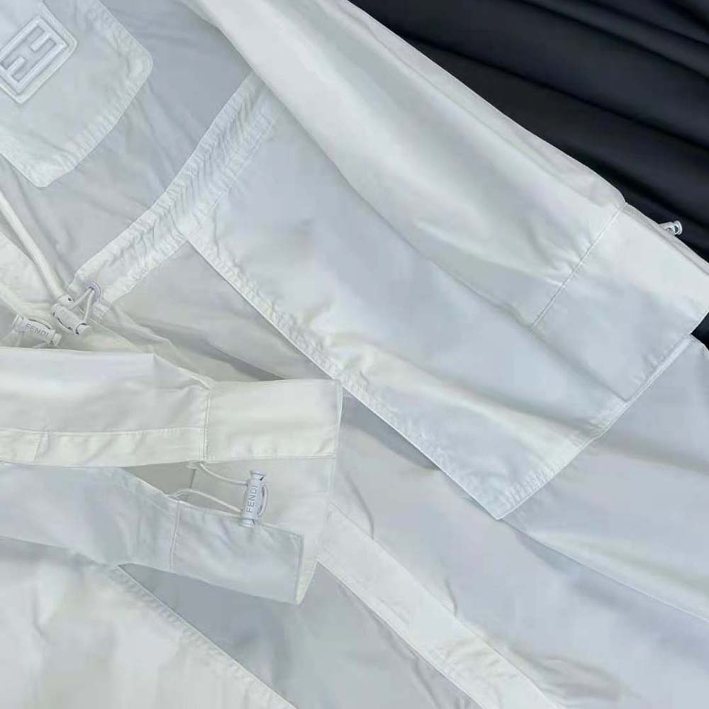 Fendi Women High Collar Shirt White Cotton Dress - image 8
