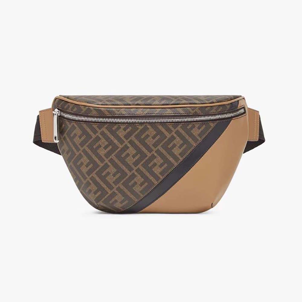 Front view of Fendi Men Multicolor Leather Belt Bag showing multicolor detail