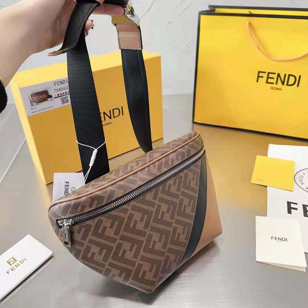 Fendi Men Multicolor Leather Belt Bag - image 5
