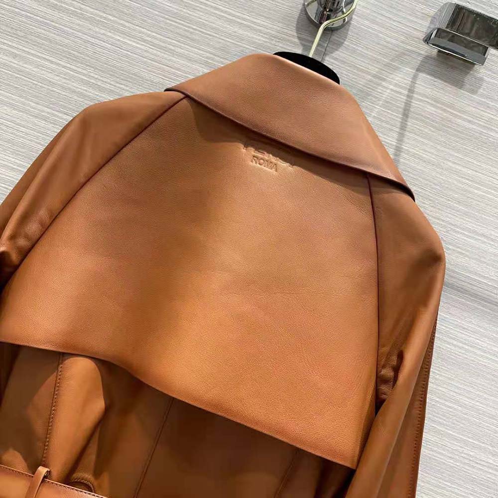 Fendi Women Shaded-Effect Tan Leather Jacket - image 8