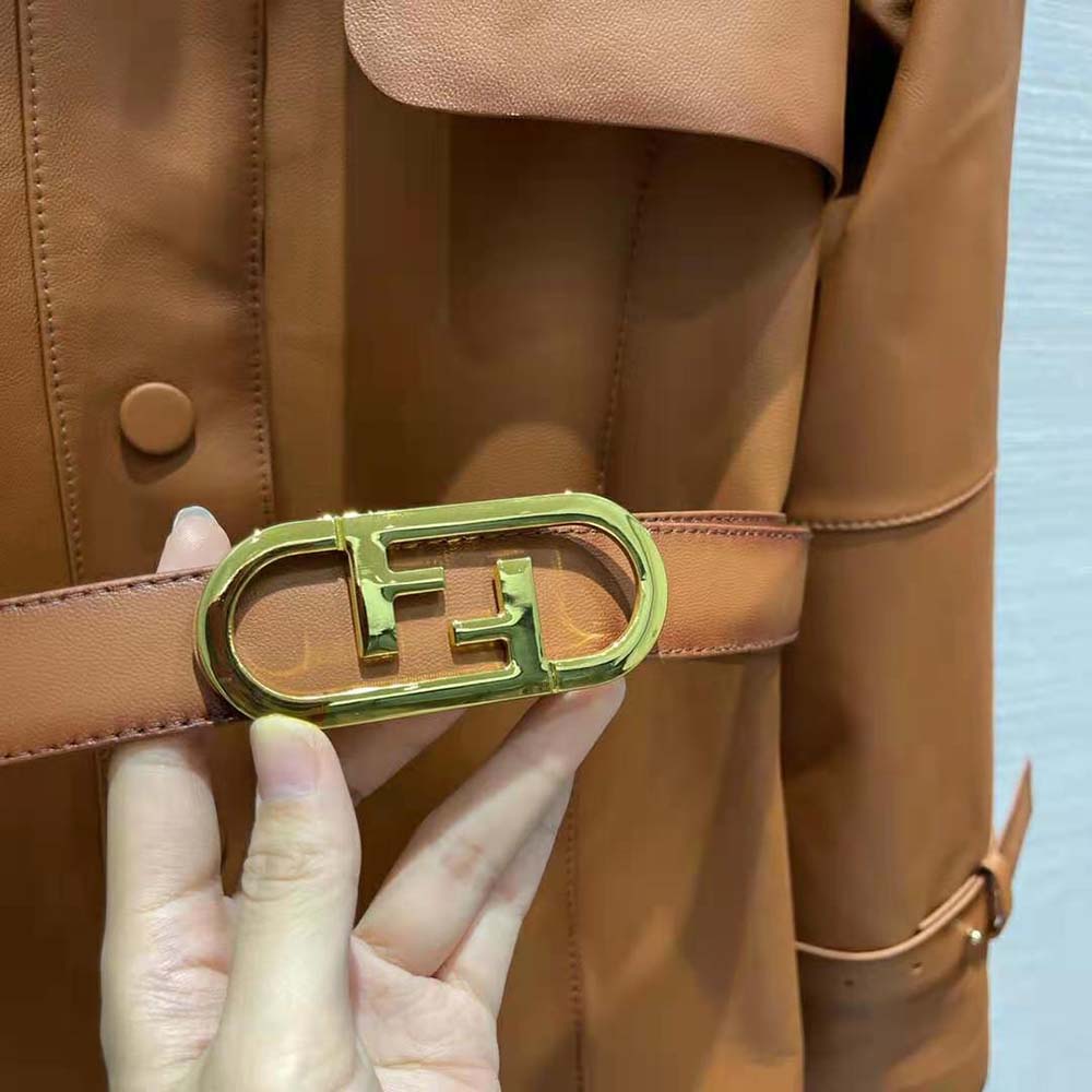 Fendi Women Shaded-Effect Tan Leather Jacket - image 9