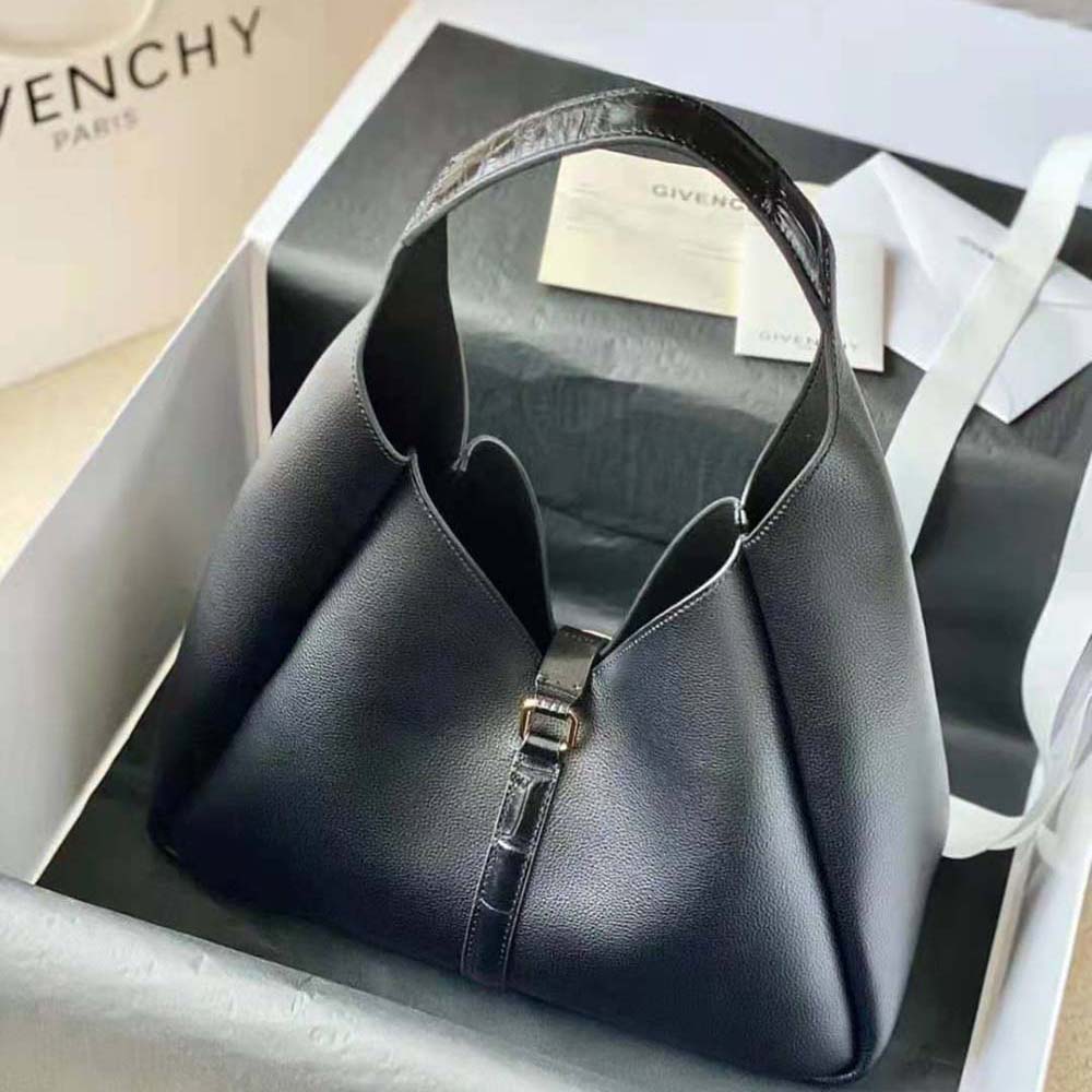 Side profile showing the soft silhouette of Givenchy Women Medium G-Hobo Bag