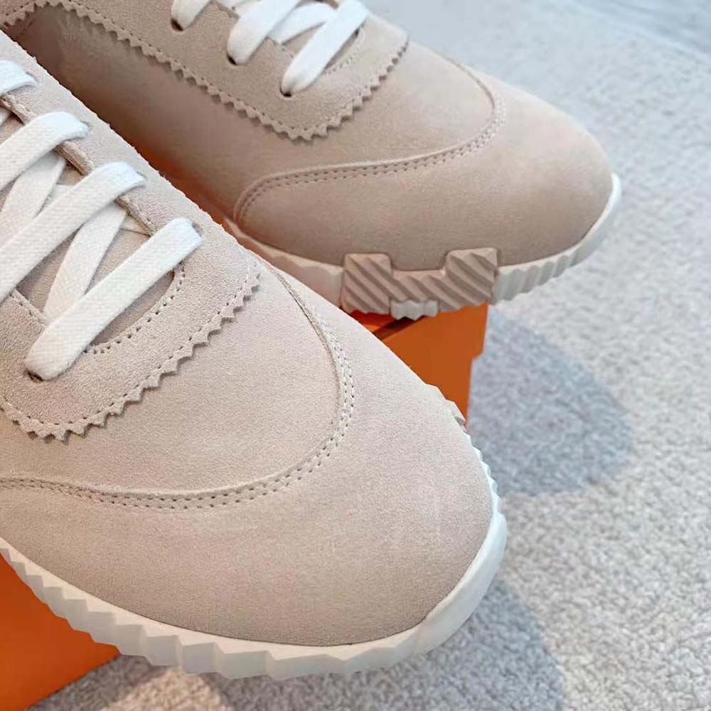 Hermes Women Bouncing Sneaker in Suede Goatskin-Sandy - image 7