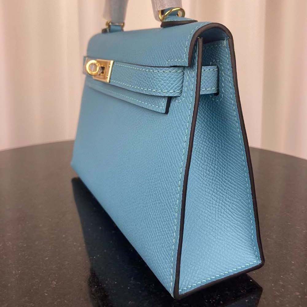 Hermes Women Kelly Bag 20 in Epsom Leather-Blue - image 5