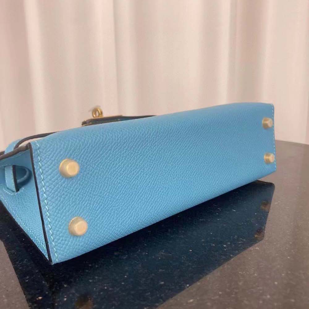 Hermes Women Kelly Bag 20 in Epsom Leather-Blue - image 4