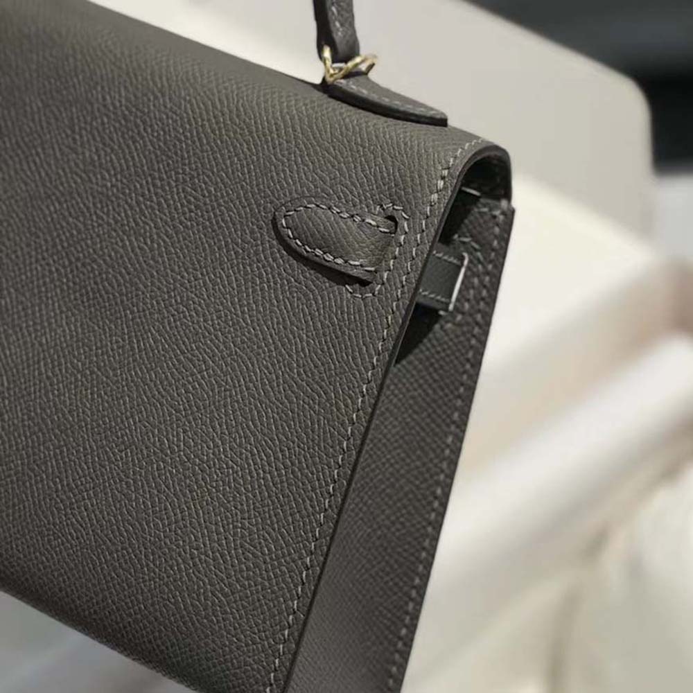 Hermes Women Kelly Bag 20 in Epsom Leather-Gray - image 5