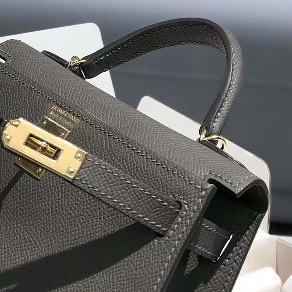 Hermes Women Kelly Bag 20 in Epsom Leather-Gray - image 4