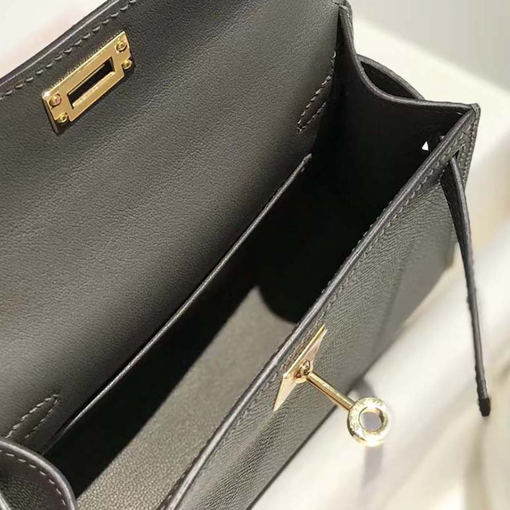Hermes Women Kelly Bag 20 in Epsom Leather-Gray - image 6