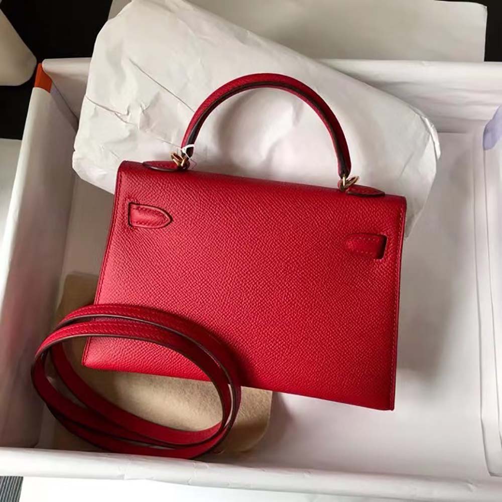 Side view highlighting structured silhouette of Hermes Women Kelly Bag 20