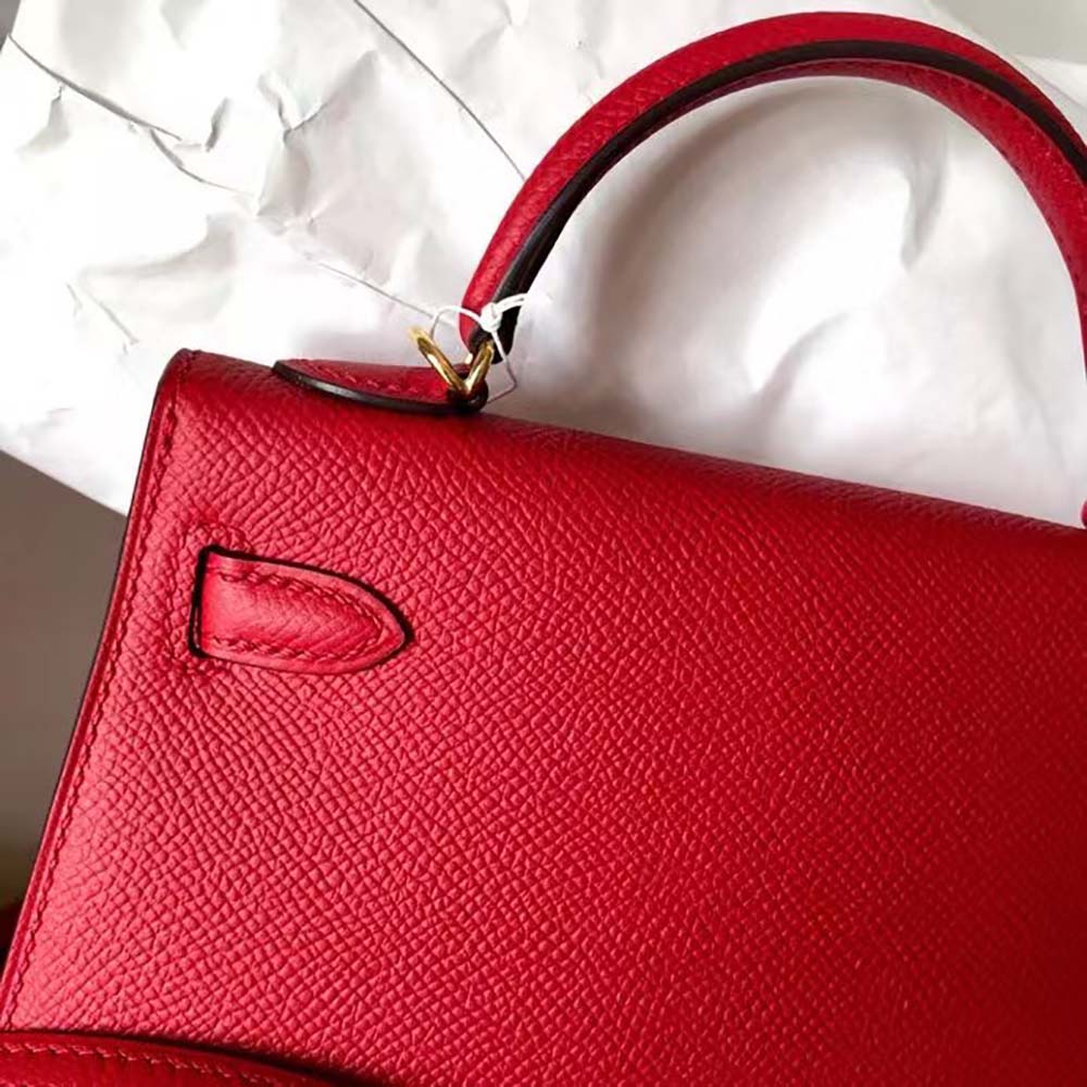 Hermes Women Kelly Bag 20 in Epsom Leather-Red - image 6
