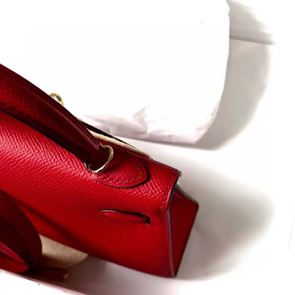 Hermes Women Kelly Bag 20 in Epsom Leather-Red - image 7