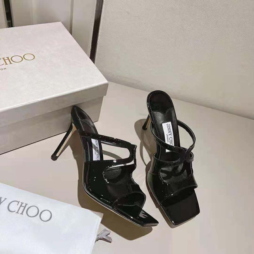 Jimmy Choo Women Anise 95 Black Patent Leather Mules-Black - image 4