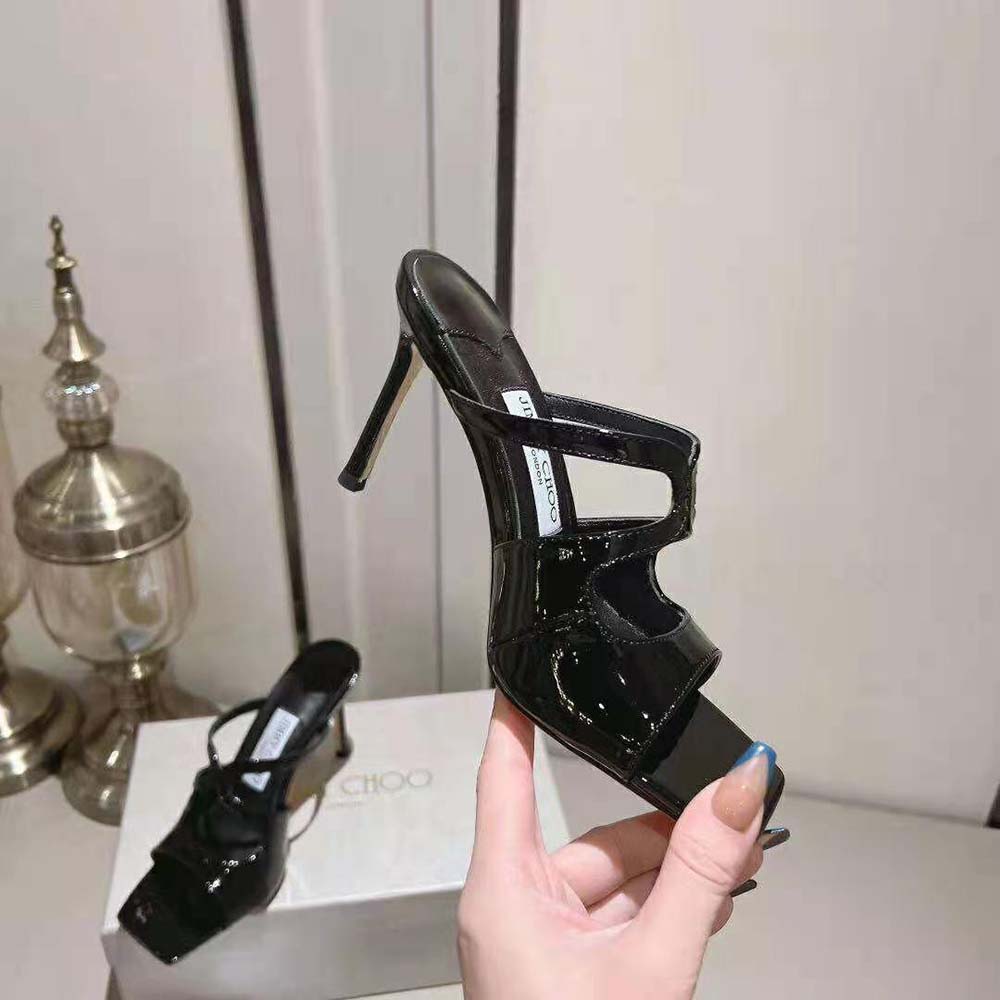 Jimmy Choo Women Anise 95 Black Patent Leather Mules-Black - image 6