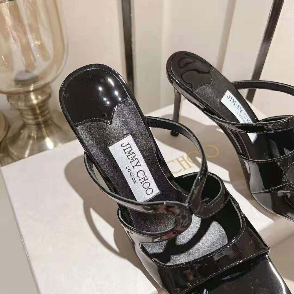 Jimmy Choo Women Anise 95 Black Patent Leather Mules-Black - image 7