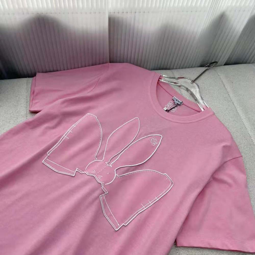 Loewe Women Bunny T-shirt in Cotton-Pink - image 5