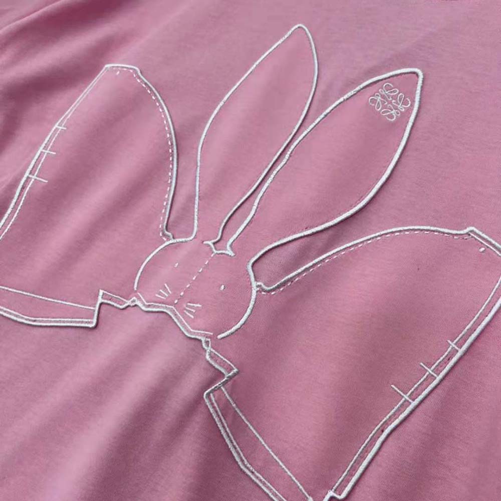 Loewe Women Bunny T-shirt in Cotton-Pink - image 7