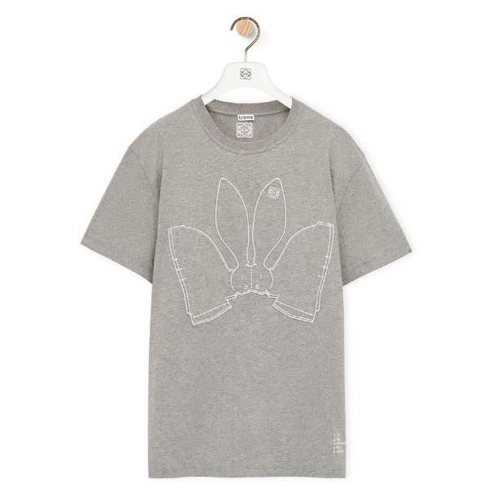Front view of Loewe Women Bunny T-shirt in Cotton-Silver