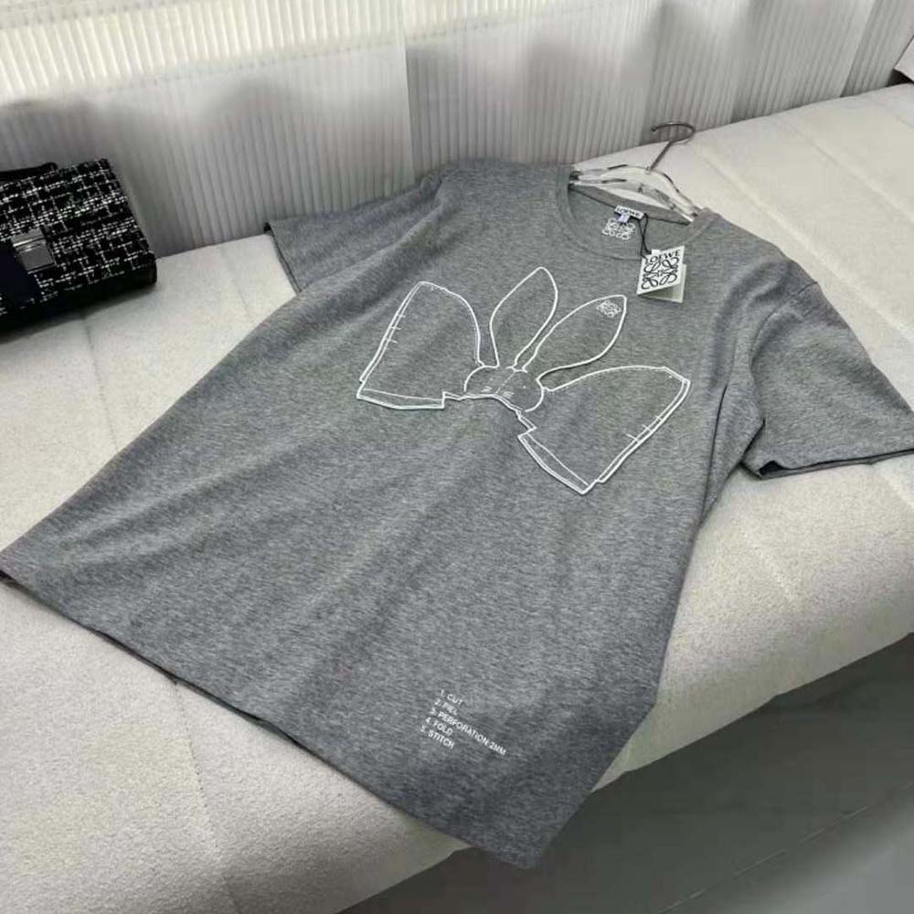 Close-up of embossed bunny detail on Loewe Women Bunny T-shirt