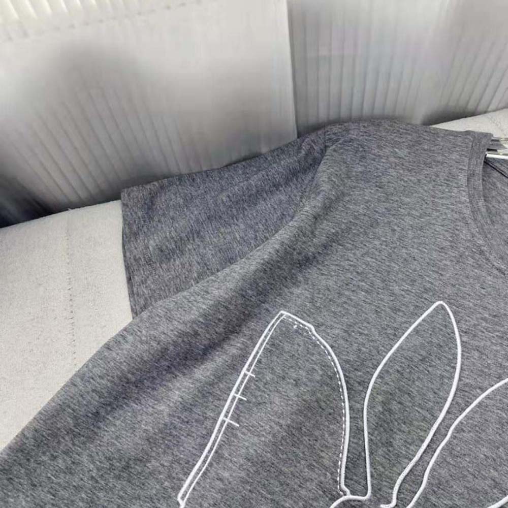 Loewe Women Bunny T-shirt in Cotton-Silver - image 9